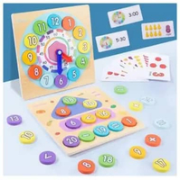 Mainan Kayu Edukasi 2 in 1 Digital Clock- Wooden Puzzle Clock