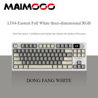 Langtu Lt84 Three-Mode Mechanical Keyboard Customized Hot-Swappable BT/2.4G/Usb With Display RGB Bluetooth Gasket Retro Keyboard