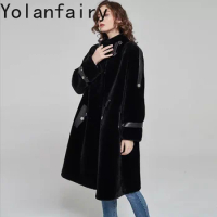 Real Fur Jacket Women Warm Natural Sheepskin Fur Coat Genuine Leather Fur Coats for Women Long Coat Jackets Jaqueta Feminina SGG