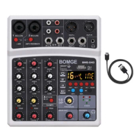 Professional Sound Card 4-Channel Mixer Outdoor Conference Audio USB Bluetooth Reverb Audio16 Digital Effects-EU Plug