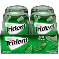 Trident Unwrapped Spearmint Sugar Free Gum จำนวน4ขวด50ชิ้น (รวม200ชิ้น)