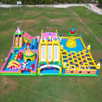 2024 new giant Inflatable Bouncer Castle Slides funcity, 20x15m big crawling maze combos outdoor inflatable Playground Equipment