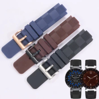 21x12 (interface) MM silicone rubber strap for TAMBOUR IN BLACK | Tambour men's quartz watch strap Q114K0 Diving watch belt