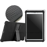 VXTRA 三星Galaxy Tab A 8.0 全包覆矽膠防摔支架軟套 保護套(黑) T295 T290 T297
