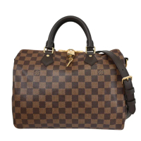 【Louis Vuitton 路易威登】LV N40590 Speedy 30 經典棋盤格紋附鎖組手提包波士頓包兩用包(現貨)