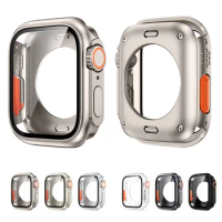Case for Apple Watch 44mm 45mm 40mm 41mm Hard PC Front &amp; Rear Bumper Case iwatch Series 8 7 6 5 4 SE Change To Ultra Watch Cover