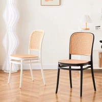 New product Nordic Rattan Chair Plastic Chair Backrest Chair Cafe Chair Stackable Chair PP Chair Res
