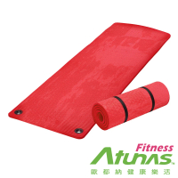 【ATUNAS歐都納FITNESS】健身運動瑜珈墊15mm(MEM72151玫瑰紅/有氧/塑身/加厚/彈性/伸展/攜帶收納)
