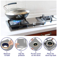 New 4PCS Stove Protector Cover Liner Gas Stove Protector Reusable Stovetop Burner Protector Mat Cooker Cover Kitchen Accessories