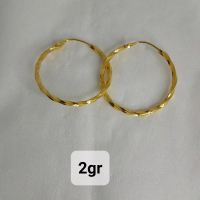 Anting dewasa ring bulat besar 2gr. emas mudah