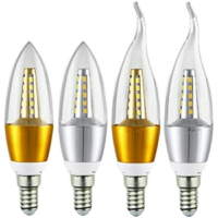 小螺口LED節能燈燈泡E14燈頭歐式蠟燭水晶吊燈光源