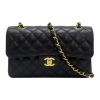 【二手名牌BRAND OFF】CHANEL 香奈兒 黑色 荔枝紋牛皮 鍊帶 COCO 23 肩背包 A01113