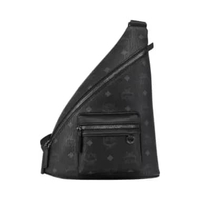 MCM Mini Aren Visetos Sling Bags Black Black