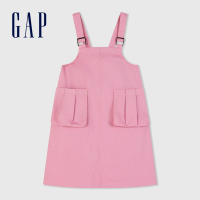 【GAP】女童裝 Logo吊帶洋裝-粉紅色(890511)