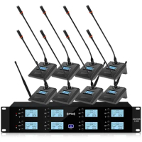 Wireless Microphone Gooseneck Microphone Professional 8Ch UHF System for Karaoke KTV Live Stage Performance Teaching Conference