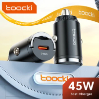 Toocki Mini 45W USB C Car Charger Fast Charging PD Car Phone Charger Type C Lighter Adapter For iphone Xiaomi Huawei Samsung