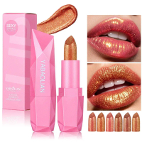 Lipstick Makeup Gincu Mutiara Penyaduran Emas Kilauan Mikro Berubah Warna Gincu Neon Berkilauan Ceme