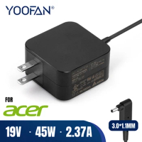 19V 2.37A 45W 3.0*1.1mm Laptop Power Supply Adapter Charger For Acer Spin 1 SP111-32N 3 SP314-51 SF113-31 SF114-32 SF514-52T
