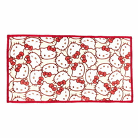 小禮堂 Hello Kitty 圓角毛毯披肩 單人毯 薄毯 蓋毯 80x150cm (紅黃 滿版)