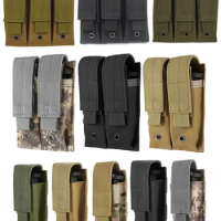 9mm Magazine Pouch Tactical Single Double Mag Bag Outdoor Molle Open-Top Magazine Pouch for Glock M1911 92F Torch Bag Triple Bag
