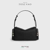 Tocco Toscano Mahjong Shoulder Bag - Tas Pundak Wanita Kulit Sapi Asli (Black)
