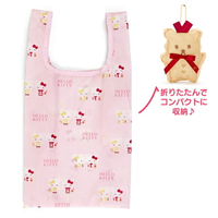 小禮堂 Hello Kitty 摺疊環保購物袋附收納袋 (48週年生日系列)
