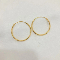 Anting Gipsy Motif Burik Lapis Emas Aksesoris Perhiasan ATG18 - 25 mm