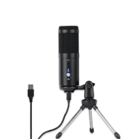 USB Microphone, Microphone with Metal Stand, PC Cardioid Adjustable Condenser Microphone for Gaming,