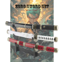 Anime Cosplay Wood Swords 60CM/23.6 Inch Zoro Katana Sword Wooden Kitetsu Yama Enma Japanese Samurai Sword Catana Origin