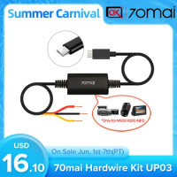 70mai UP03 Hardwire Kit Parking Surveillance Cable ONLY for 70mai Dash Cam M500/Omni X200 A810 Dash Cam Power Cable