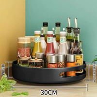 可旋轉廚房調料置物架多層臺面調料收納架廚房調料盒轉盤可移動 儲物架 展示架 檯面架
