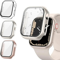 Glass+Cover For Apple Watch case 8 7 6 SE 5 9 iWatch Accessorie Screen Protector Apple watch serie 44mm 45mm 41mm 40mm 42mm 38mm
