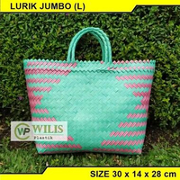 Wilis Plastik Tas Anyaman Plastik Lurik Jumbo (L) Keranjang Belanja / Tas Bingkisan Hampers Parcel
