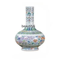 Ceramic Vase Chinese Flower Arrangement Living Room Curio Shelves Ornaments Classical Color Vase Porcelain Decorations