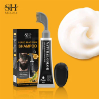 Beard Dye Shampoo Natural Beard Hair Dye Shampoo Moustache Cream Hair Dye Color Blackening Anti Hair Loss Treatment Shampoo
