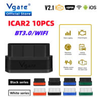 10PCS Vgate iCar2 ELM327 obd2 Bluetooth WIFI for IOS/Android OBD 2 ODB2 Car Scanner Tool Auto Diagnostic Scan PK ELM 327 V1 5