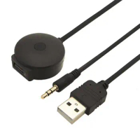 USB &amp; 3.5mm AUX to Bluetooth Audio Aux &amp; USB Female Adapter AUX Cable For Car BMW