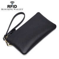 RFID Blocking Wallet, Custom Genuine Leather Mens Wallet for Men