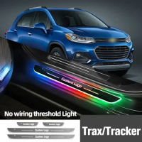 For Chevrolet Trax Tracker 2012-2022 2018 2019 Car Door Sill Light Customized Logo LED Welcome Thres