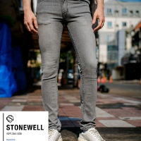 Celana Stretch Abu Muda Pria Merk GREYSIDE - Skinny