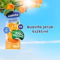 Buavita Jus Kemasan Rasa Buah Asli Jeruk 245 mL [6 pcs]