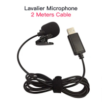 USB Lavalier Lapel Condenser Microphone Omnidirectional Wired Clip-on Mic Hands Free for Computer PC Laptop Video Conference