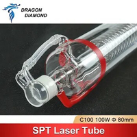 DRAGON DIAMOND SPT 100-130W CO2 Laser Tube Glass Pipe Metal Head Length 1450mm Dia.80mm For CO2 Laser Engraving Cutting Machine