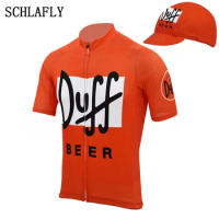 Duff beer cycling jersey orange retro summer short sleeve bike wear Cycling cap road jersey cycling clothing schlafly