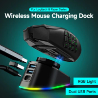Gaming Mouse Wireless Charger for Logitech G502 G903 G703 GPW Mouse Rechargeable For Razer DeathAdder V2 Naga Pro Charger Dock