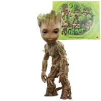 HOTTOYS Marvel HT TMS089 I am Groot Little Treeman Groot toy figure peripheral model ornaments soldier accessories gift