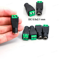 10pcs 2.1x5.5 mm DC Female plug Connector power supply jack adapter BNC for CCTV camera LED strip la