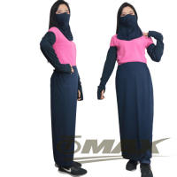 OMAX透氣防曬袖套 +防曬裙+護頸口罩(3件組合)-藍色