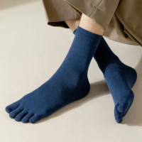 【NicoFun 愛定做】3雙 五趾五指襪中筒襪 分趾襪 木屐襪 豬蹄襪 腳趾襪 分趾鞋 高爾夫(大尺碼25-27cm)