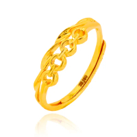 【金緻品】買一送一 黃金戒指 最高榮耀 0.58錢(5G工藝 9999純金 雙層 環形 歐美 波浪 螺旋 雙層 編織 中性)